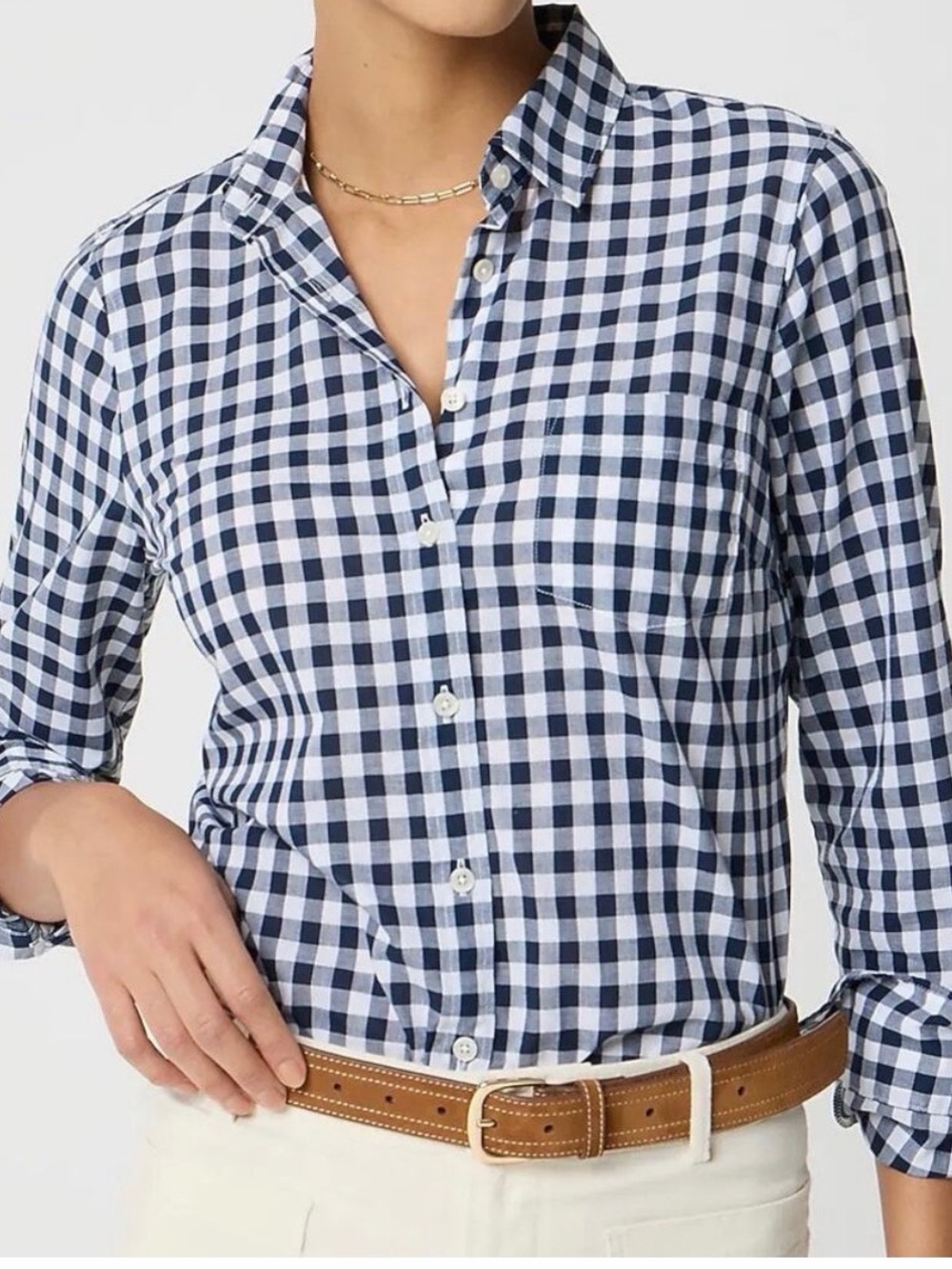 100% cotton gingham button-up shirt in signature fit